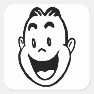 HAPPY FACE SQUARE STICKER