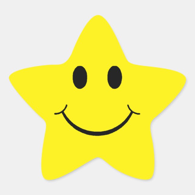 Happy Face Star Sticker (Front)
