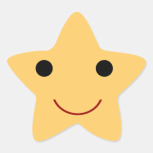 Happy Face Star Sticker