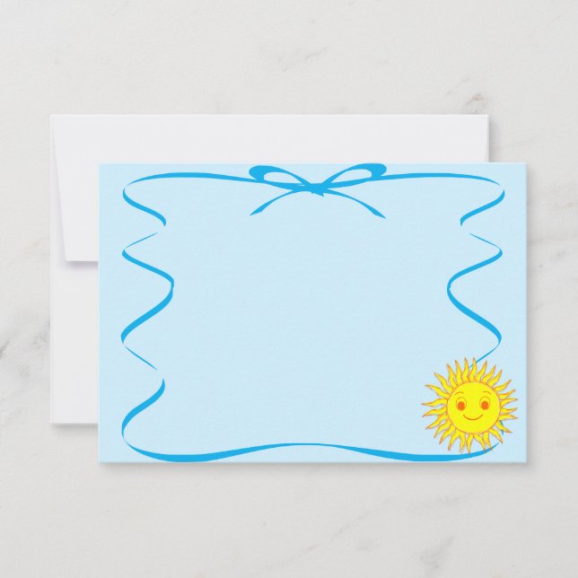 Happy Face Sunshine Ribbon Drawing Card (Front)