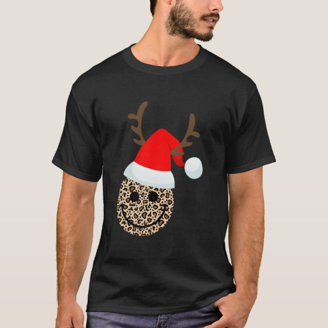 Happy Face With Santa Smile Face T-Shirt (Front)