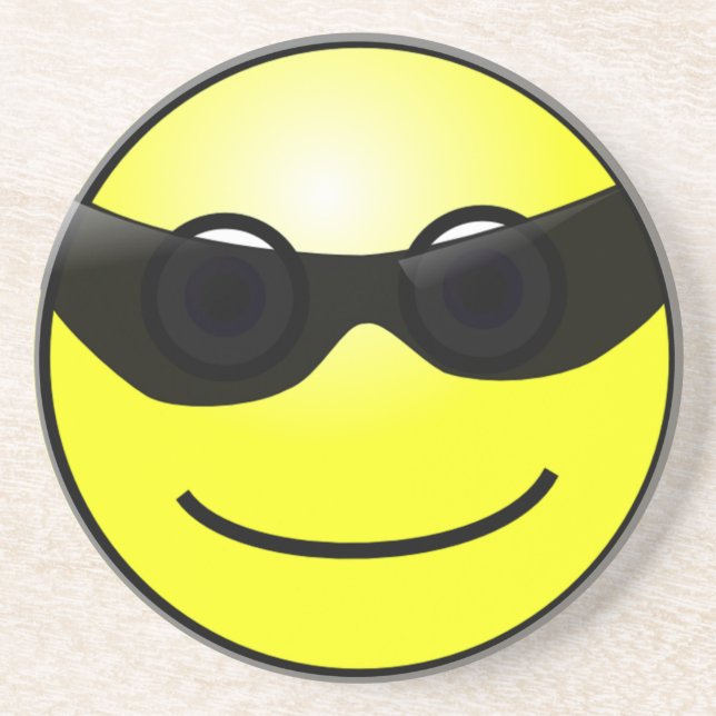 Happy Face with Sunglasses Coaster (Front)