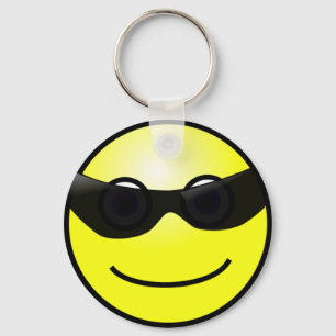 Happy Face with Sunglasses Keychain