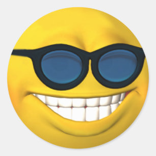 Happy Face With Sunglasses Sticker