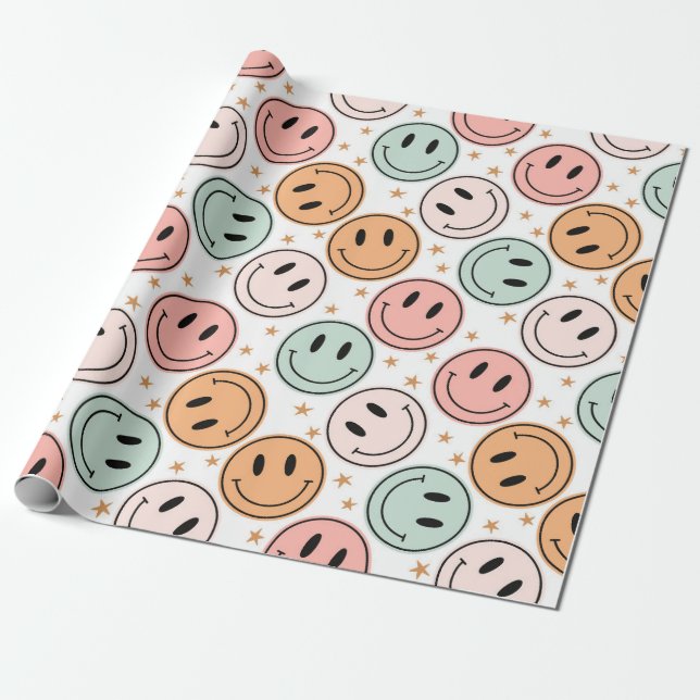 Happy Face Wrapping Paper (Unrolled)