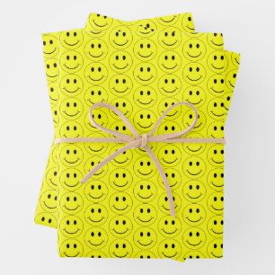 Happy Face Yellow Pattern Tissue Paper