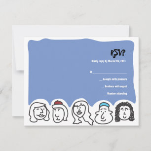 HAPPY FACES Bar Bat Mitzvah Invitation Reply Card