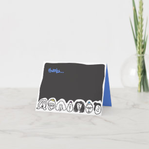 HAPPY FACES Bar Bat Mitzvah Thank You Card