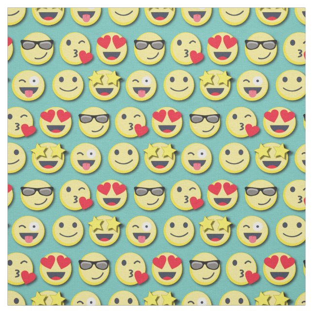 Happy Faces Cute Smiles Fabric (Swatch)
