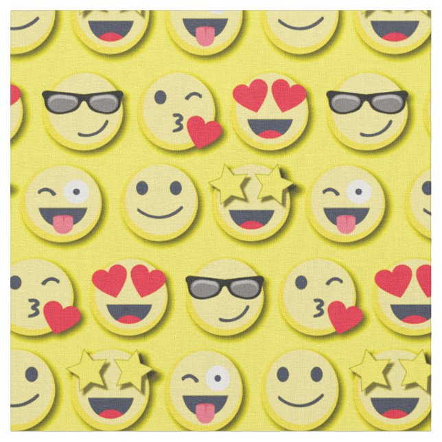 Happy Faces Cute Smiles Fabric (Close Up)