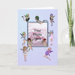 Happy Fairies Photo Birthday Card