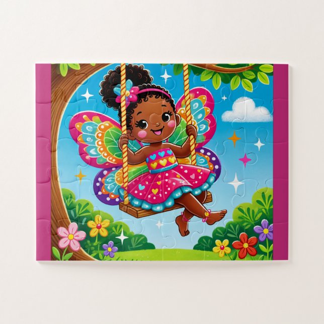 "HAPPY FAIRY on a SWING" JIGSAW PUZZLE (Horizontal)