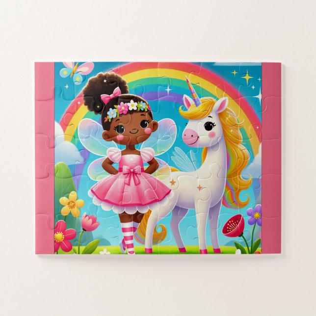"HAPPY FAIRY & UNICORN" JIGSAW PUZZLE (Horizontal)