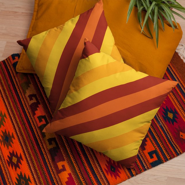 Happy Fall Autumn coloured pattern Cushion (Happy Fall Autumn colored pattern Throw Pillow)