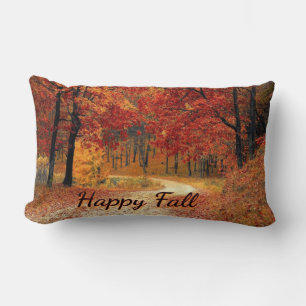 Happy Fall Autumn Coloured Road pillow
