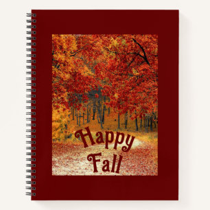 Happy Fall Autumn road Notebook
