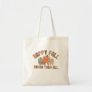 Happy Fall Brush Them All Dental Dentist Teeth Tote Bag