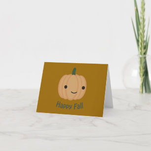 Happy Fall - Cute Pumpkin Holiday Card