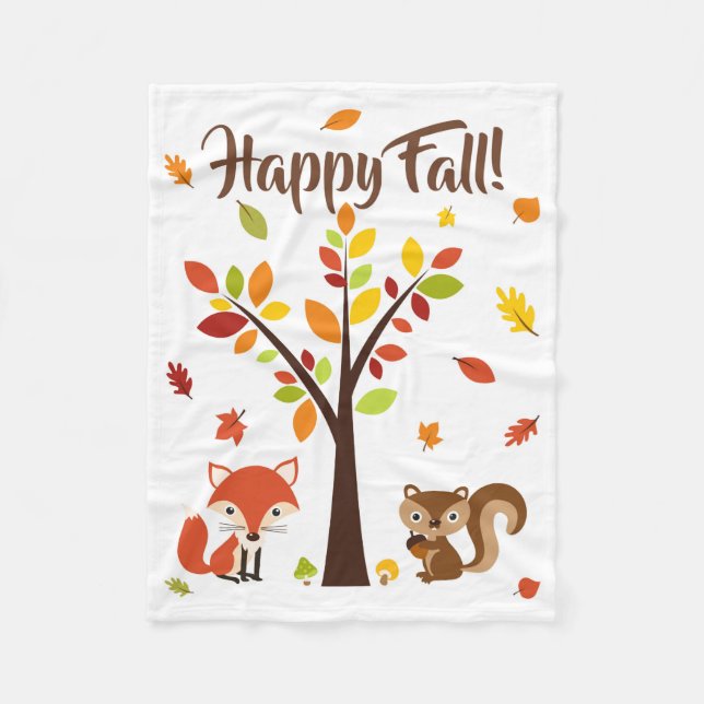 HAPPY FALL! FLEECE BLANKET (Front)