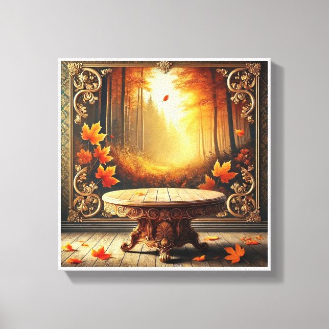 Happy Fall, Halloween decorated mirror Canvas Print (Front)