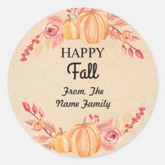 Happy Fall Harvest Festival Pumpkin Wreath Sticker