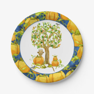 Happy Fall Harvest Halloween Party Pumpkin Patch Paper Plate