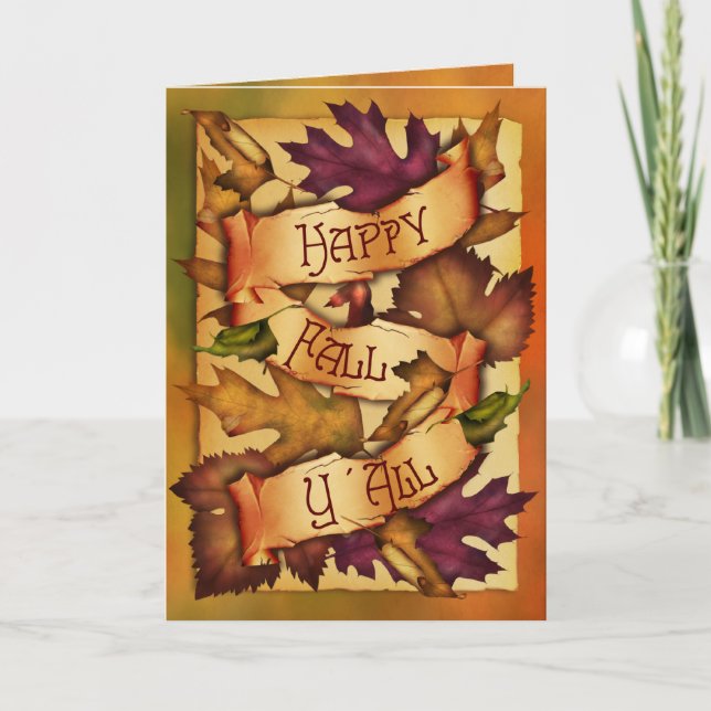 Happy Fall Leaves Card (Front)
