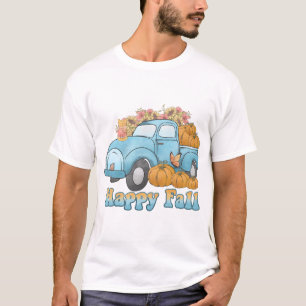 Happy Fall Lover Thanksgiving Day Groovy T-Shirt