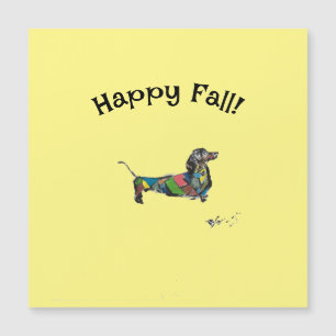 Happy Fall! Magnetic Card with Dachshund