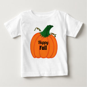 Happy Fall Orange Pumpkin Baby T-Shirt
