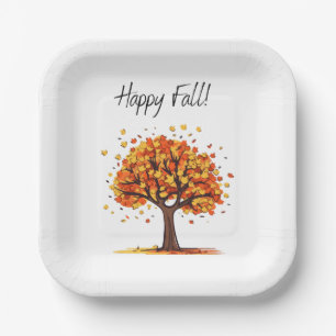 Happy Fall! Paper Plate