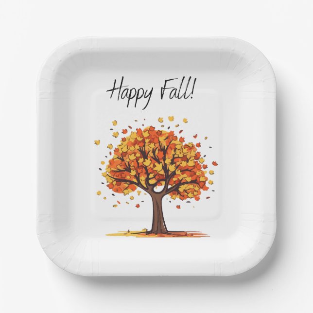 Happy Fall! Paper Plate (Front)