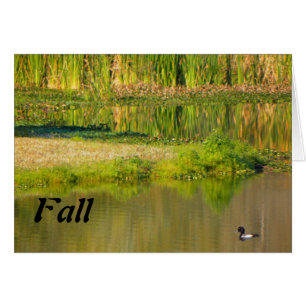 Happy Fall, Pond with Duck