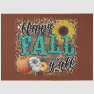 Happy Fall Pumpkin Flower Elegant Tissue Paper