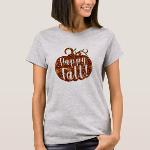 happy fall pumpkin halloween t-shirt womens