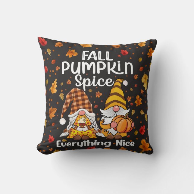 Happy Fall Pumpkin Spice Gnome Cushion (Front)