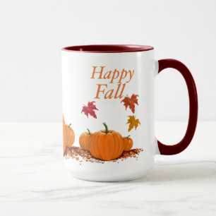 Happy Fall Pumpkins and Leaves Mug