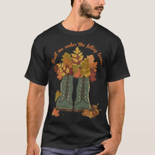 Happy Fall Quote For Women With Cute Autumn Boots T-Shirt