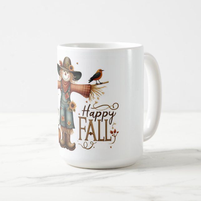 Happy Fall Scarecrow Coffee Mug (Front Right)