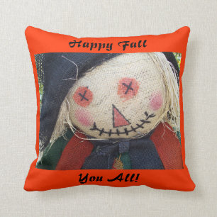Happy Fall Scarecrow Cushion