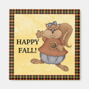 Happy Fall Squirrel magnet