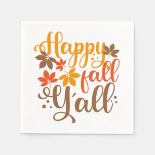Happy Fall to Y'all Napkin