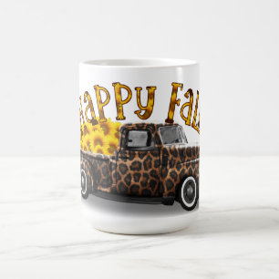 HAPPY FALL VINTAGE TRUCK WITH SUNFLOWERS COFFEE MUG
