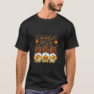 Happy Fall Y all Cute Gnomes Pumpkin Autumn Tree F T-Shirt