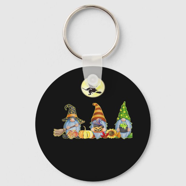 Happy Fall Y’all Cute Halloween Gnomes It’s Fall Y Key Ring (Front)