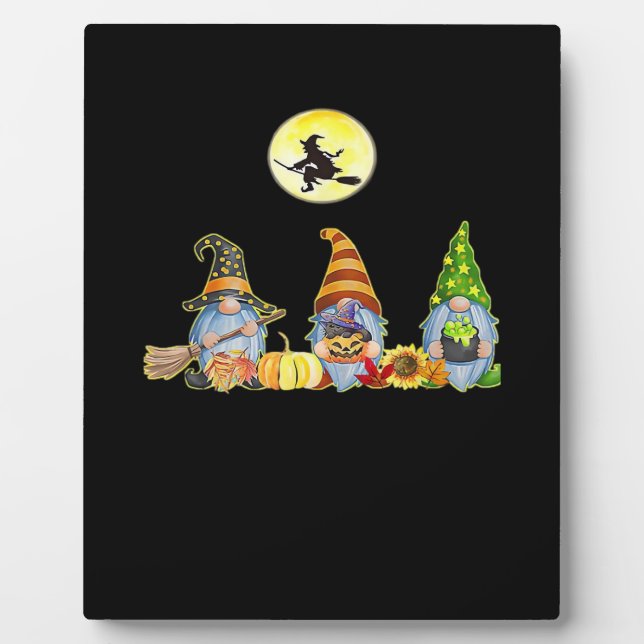 Happy Fall Y’all Cute Halloween Gnomes It’s Fall Y Plaque (Front)