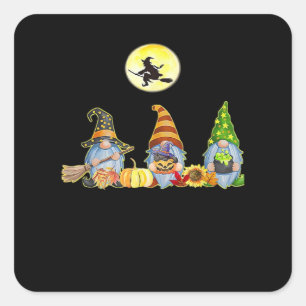 Happy Fall Y’all Cute Halloween Gnomes It’s Fall Y Square Sticker