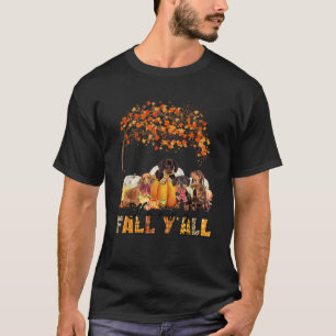 Happy Fall Y all Dachshund Lover Autumn Pumpkin Th T-Shirt