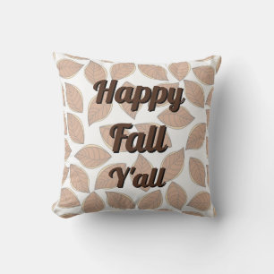 Happy Fall Y’all - Decorative Autumn Leaves Cushion