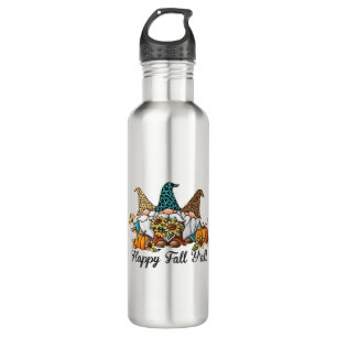Happy Fall Y all Gnome Leopard Pumpkin Shirt 710 Ml Water Bottle